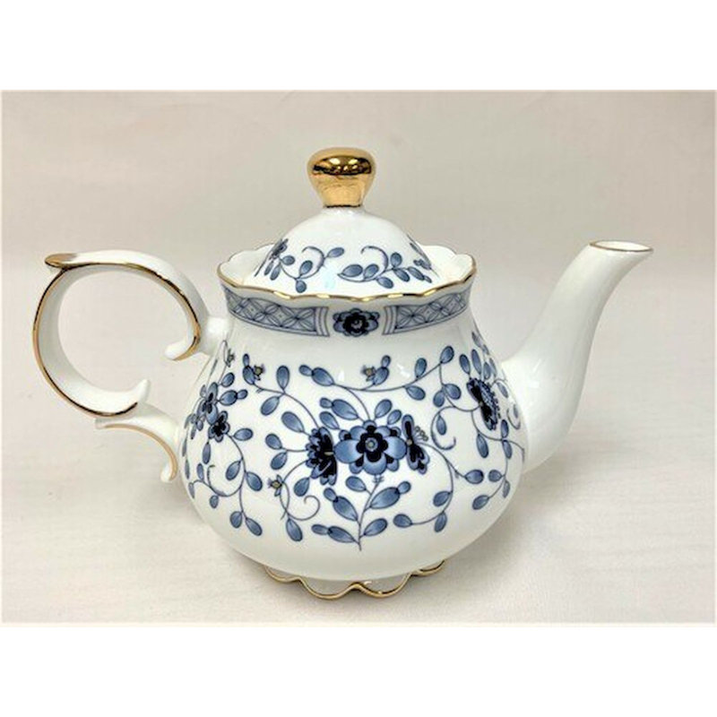 House of Hampton® Glen Blue Flowers Teapot Wayfair